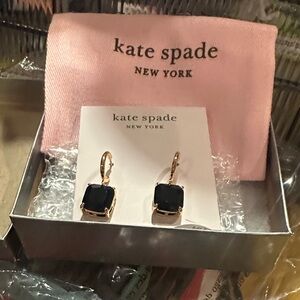 Kate Spade Gold Earrings with Black Accents